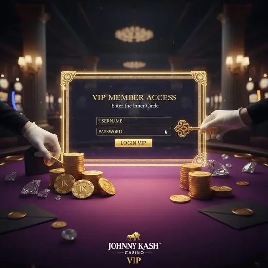 Johnny Kash Casino VIP Login Interface